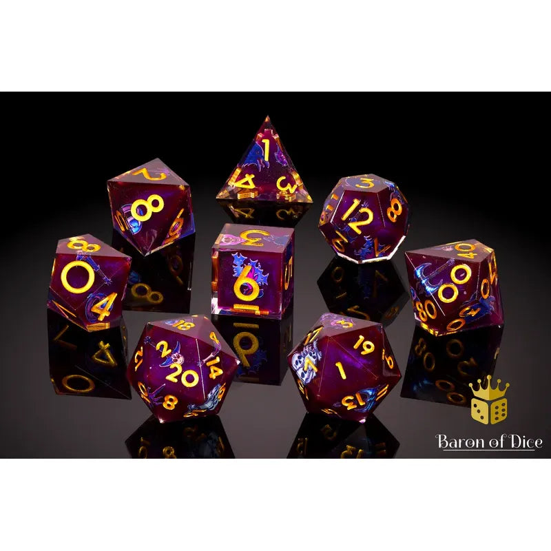 Baron of Dice: The Warlock - Premium 8 Piece Polyhedral RPG Dice Set