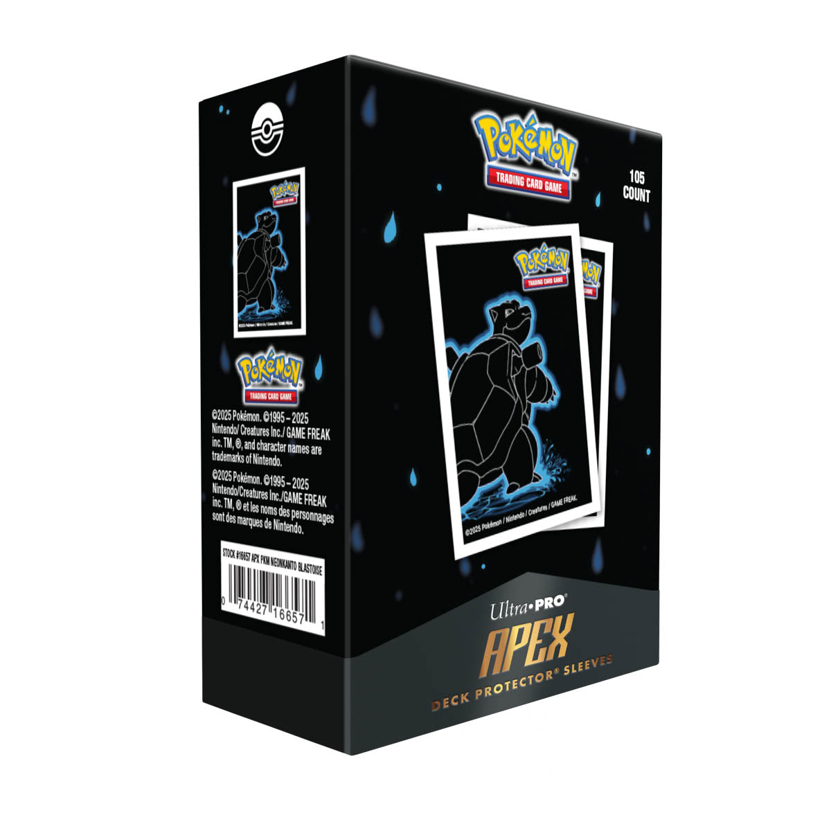 Ultra Pro Apex Sleeves: Standard Pokemon - Neon Kanto Blastoise 105CT