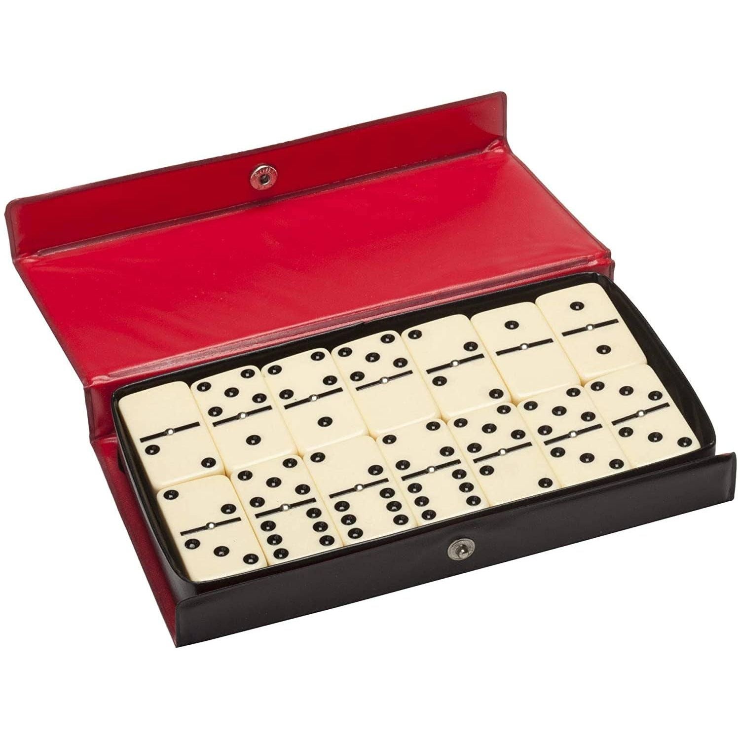 Double Six Dominoes with Spinners - Ivory Tiles, Club Size