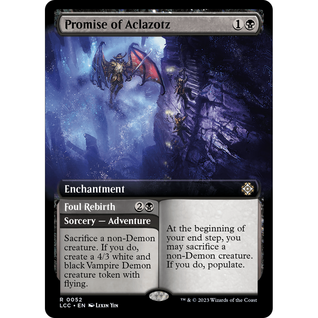 Promise of Aclazotz // Foul Rebirth (LCC-052) - The Lost Caverns of Ixalan Commander: (Extended Art)