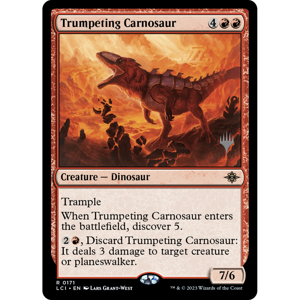 Trumpeting Carnosaur (PPLCI-171P) - The Lost Caverns of Ixalan Promos Foil