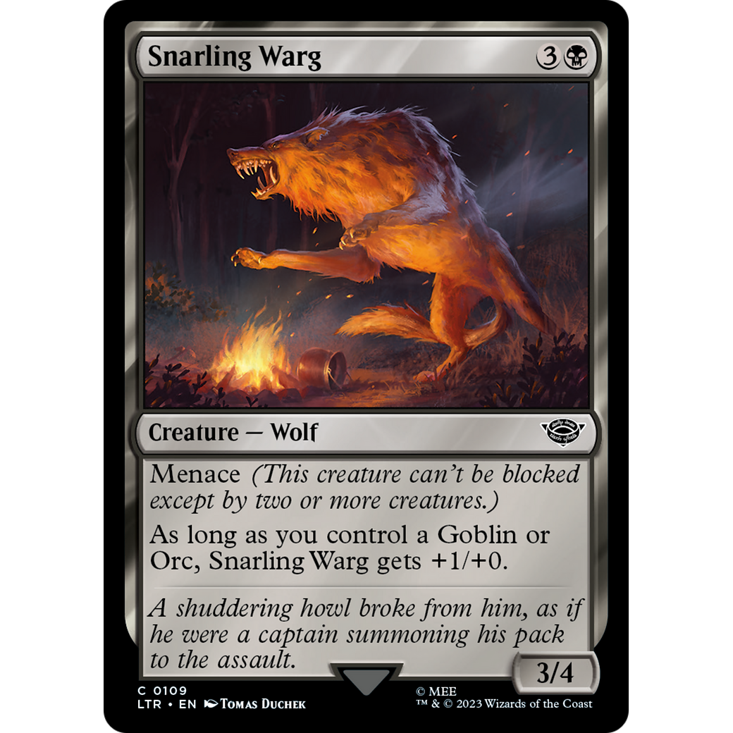 Snarling Warg (LTR-109) - The Lord of the Rings: Tales of Middle-earth