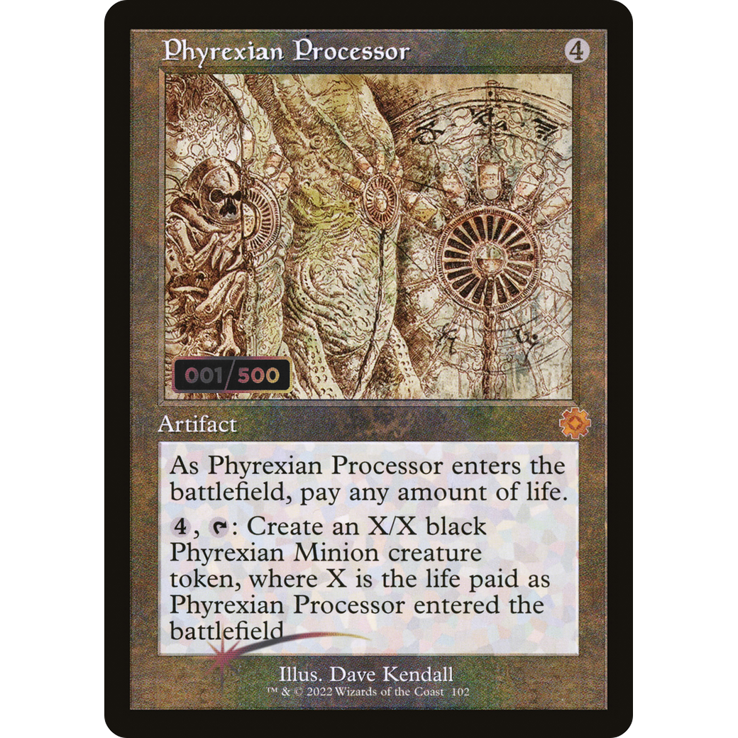 Phyrexian Processor (Schematic) (Serial Numbered) (BRR-102) - The Brothers' War Retro Artifacts Foil