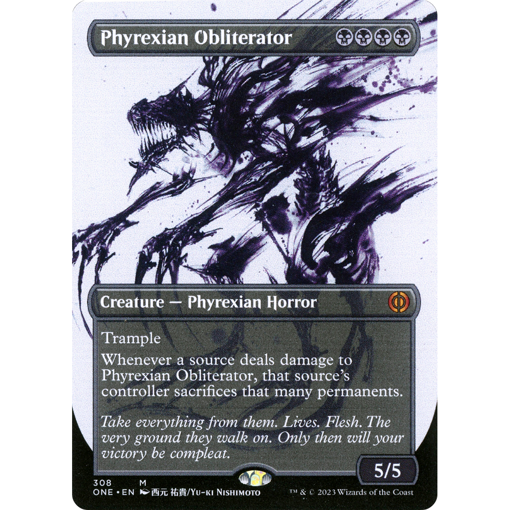 Phyrexian Obliterator (ONE-308) - Phyrexia: All Will Be One: (Showcase) (Borderless) Foil
