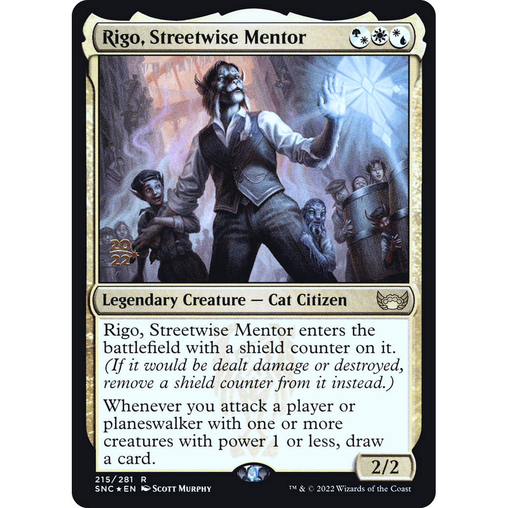 Rigo, Streetwise Mentor (PRE-215) - Streets of New Capenna Promos Foil