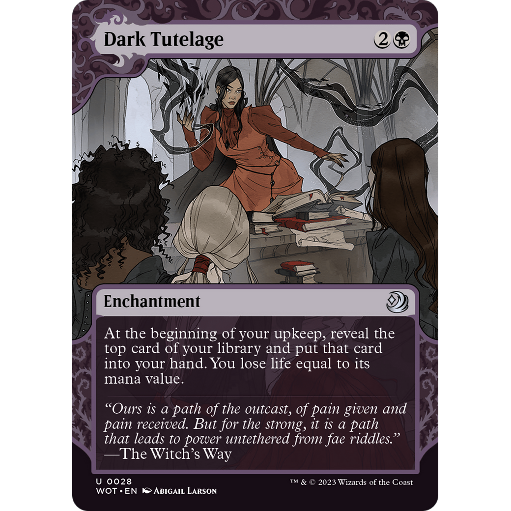 Dark Tutelage (WOT-028) - Wilds of Eldraine: Enchanting Tales: (Showcase) (Borderless)