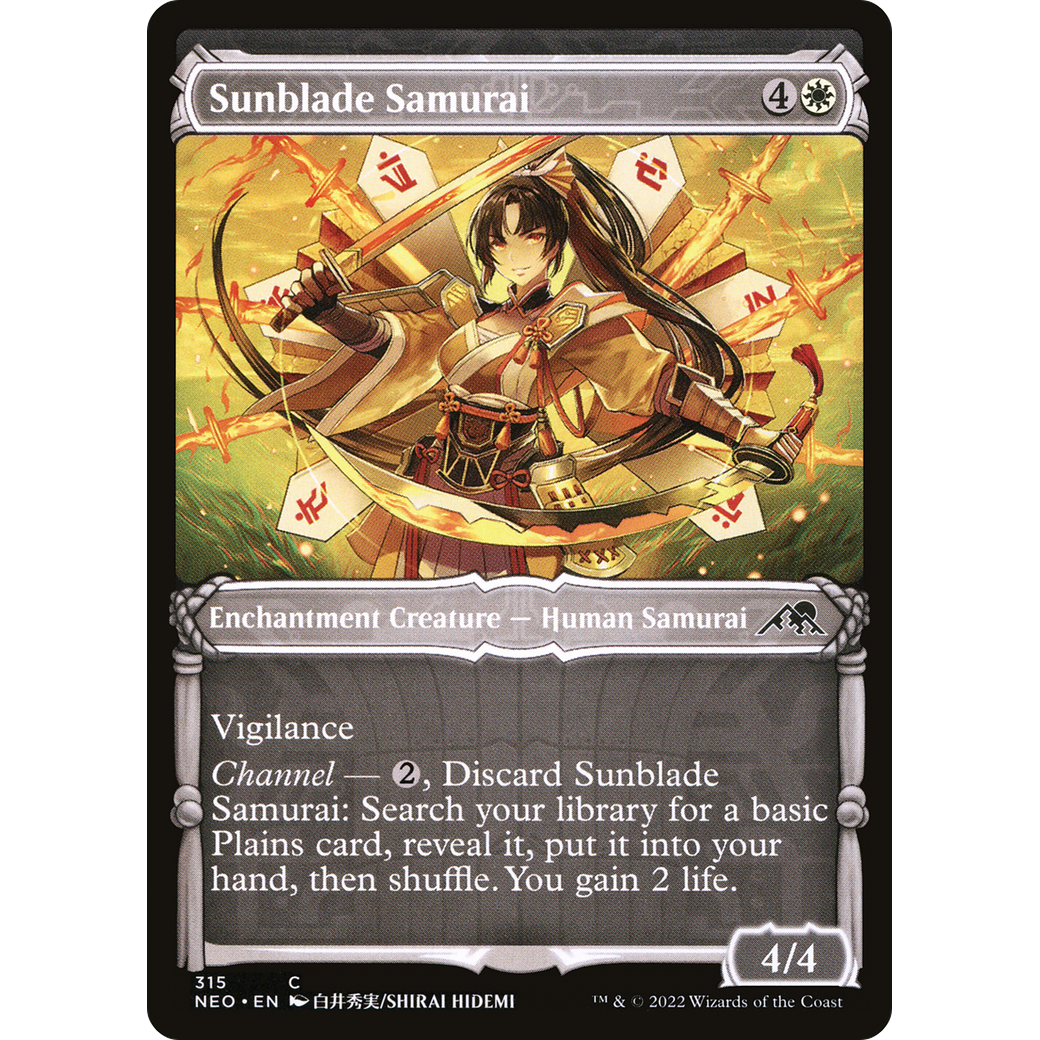 Sunblade Samurai (NEO-315) - Kamigawa: Neon Dynasty: (Showcase)