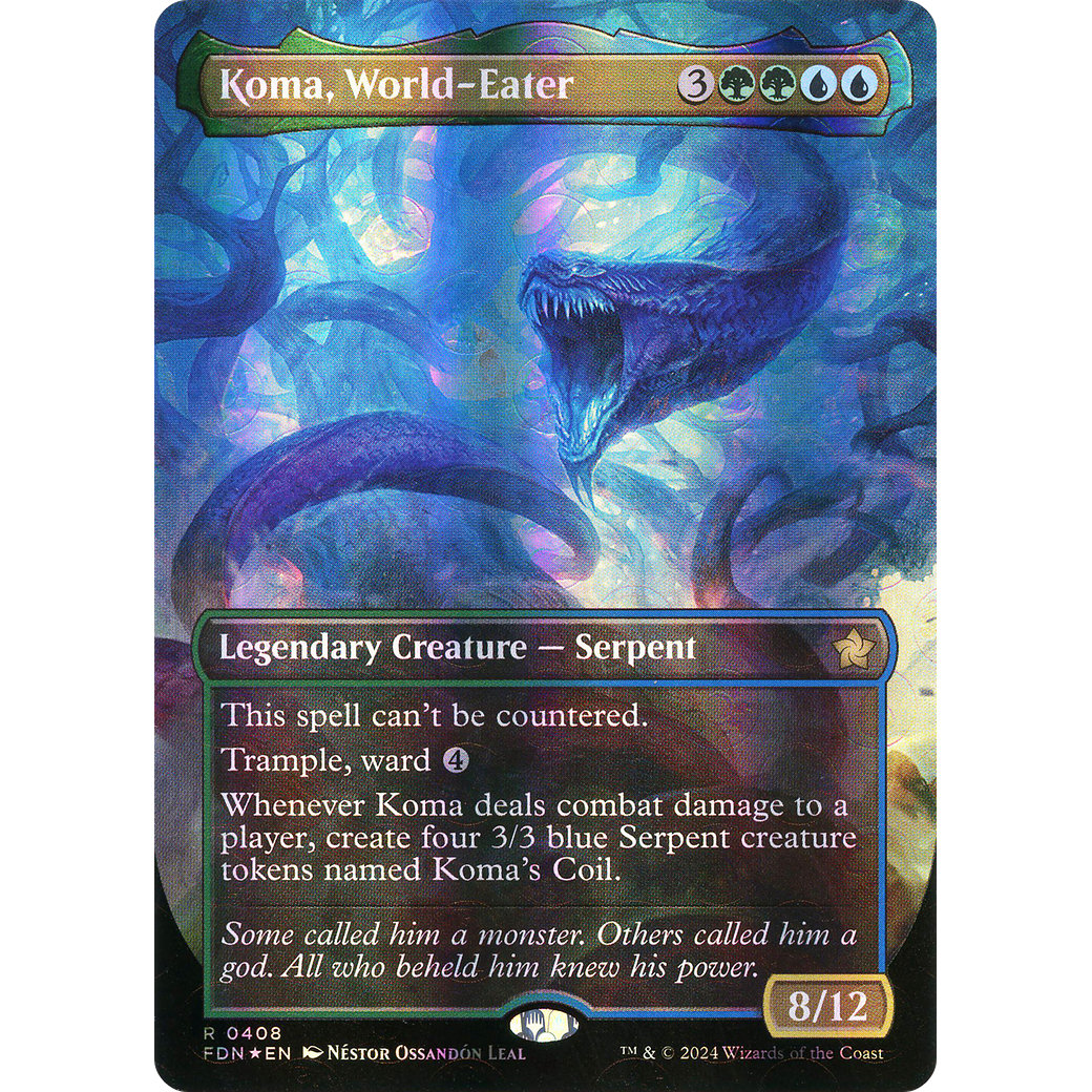 Koma, World-Eater (FDN-408) - Foundations (Borderless) Foil