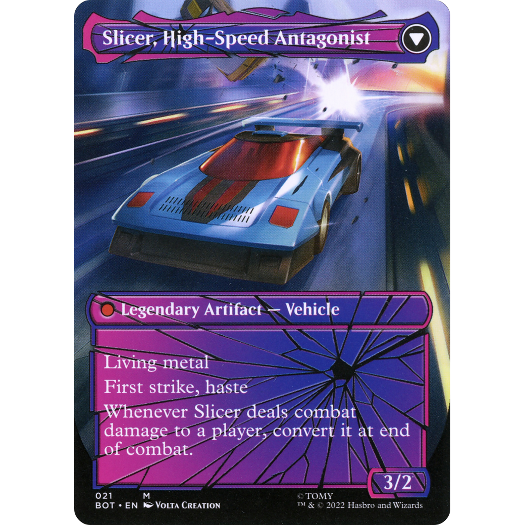 Slicer, Hired Muscle (Shattered Glass) (BOT-021) - Transformers: (shatteredglass, convertdfc) (Borderless) Foil