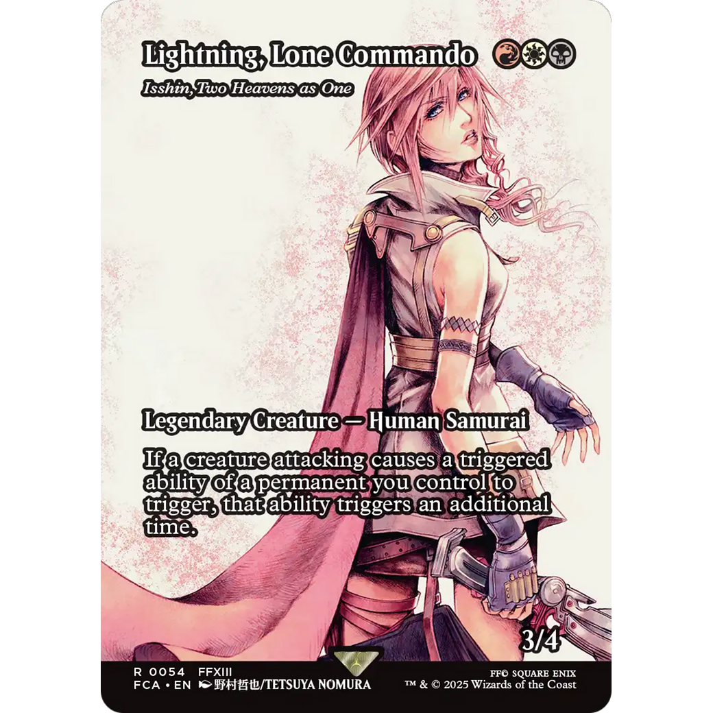 Lightning, Lone Commando - Isshin, Two Heavens as One (Showcase) (FCA-054) - FINAL FANTASY: Through the Ages / Lightning, Lone Commando (Borderless) Foil
