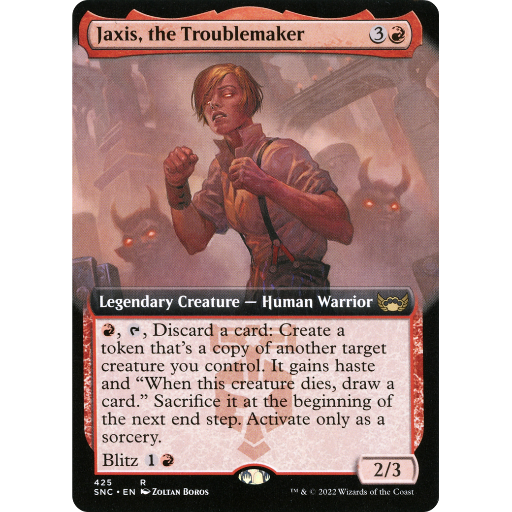 Jaxis, the Troublemaker (Extended Art) (SNC-425) - Streets of New Capenna: (Extended Art) Foil