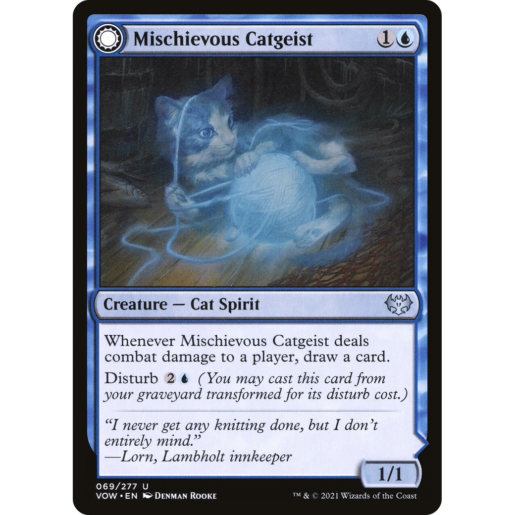 Mischievous Catgeist (VOW-069) - Innistrad: Crimson Vow: (Double Faced Transform)