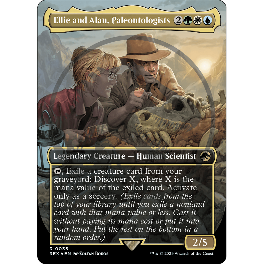 Ellie and Alan, Paleontologists (Borderless) (Emblem) (REX-035) - Jurassic World Collection (Borderless) Foil