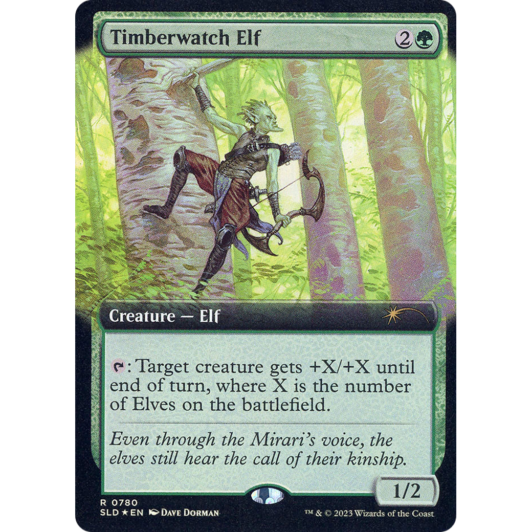 Timberwatch Elf (Extended Art) (SLD-780) - Secret Lair Drop: (Extended Art) Foil