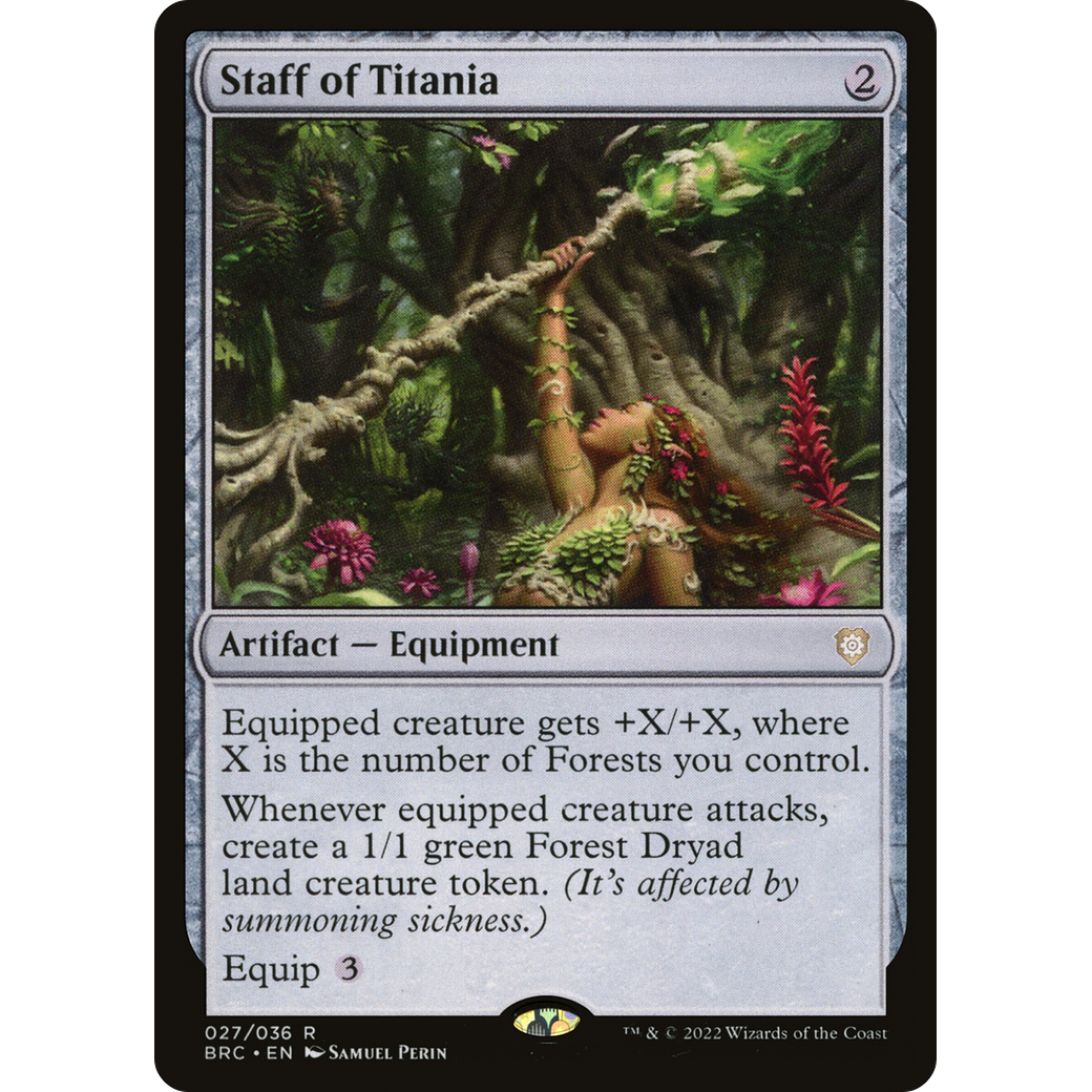 Staff of Titania (BRC-027) - The Brothers' War Commander Foil