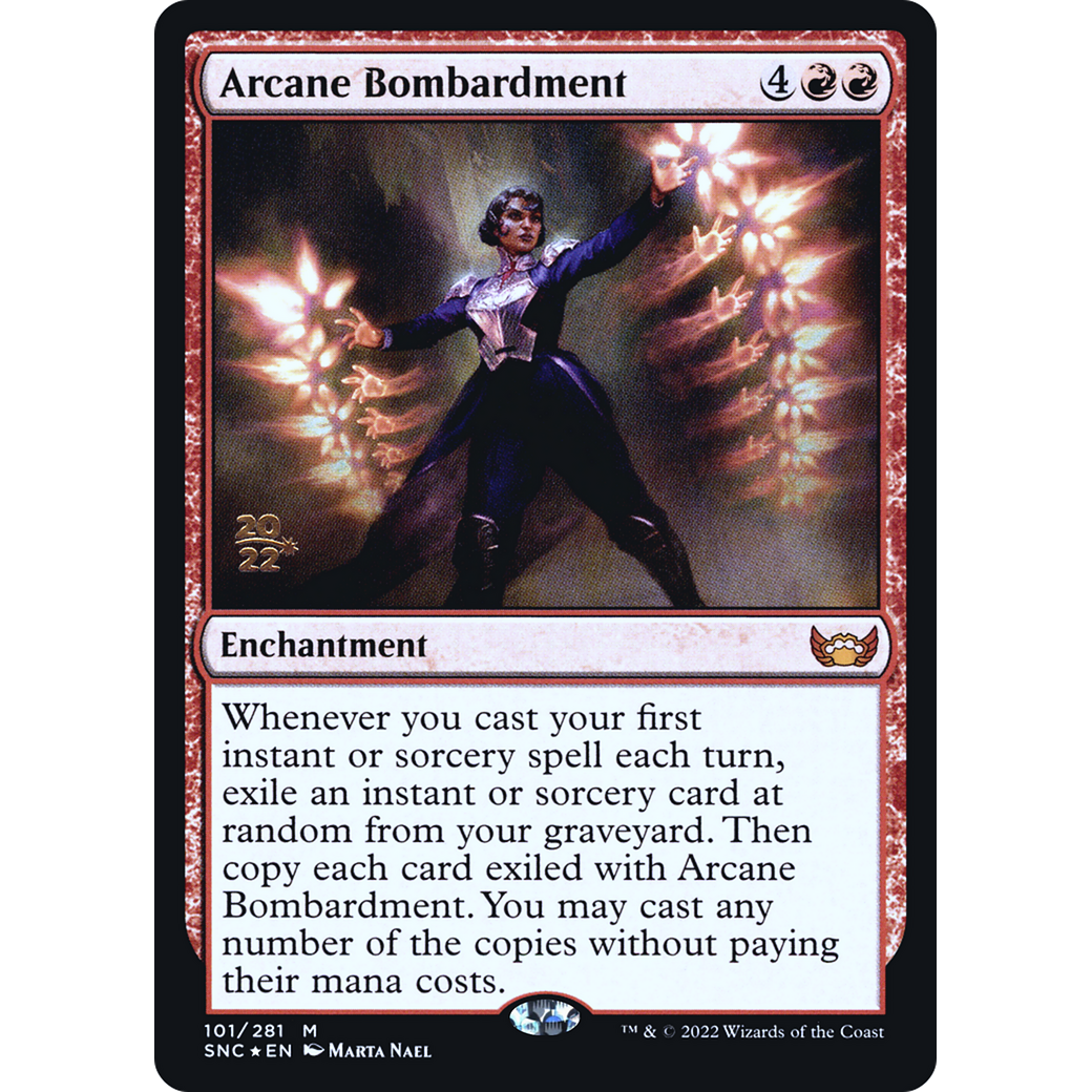 Arcane Bombardment (PRE-101) - Streets of New Capenna Promos Foil