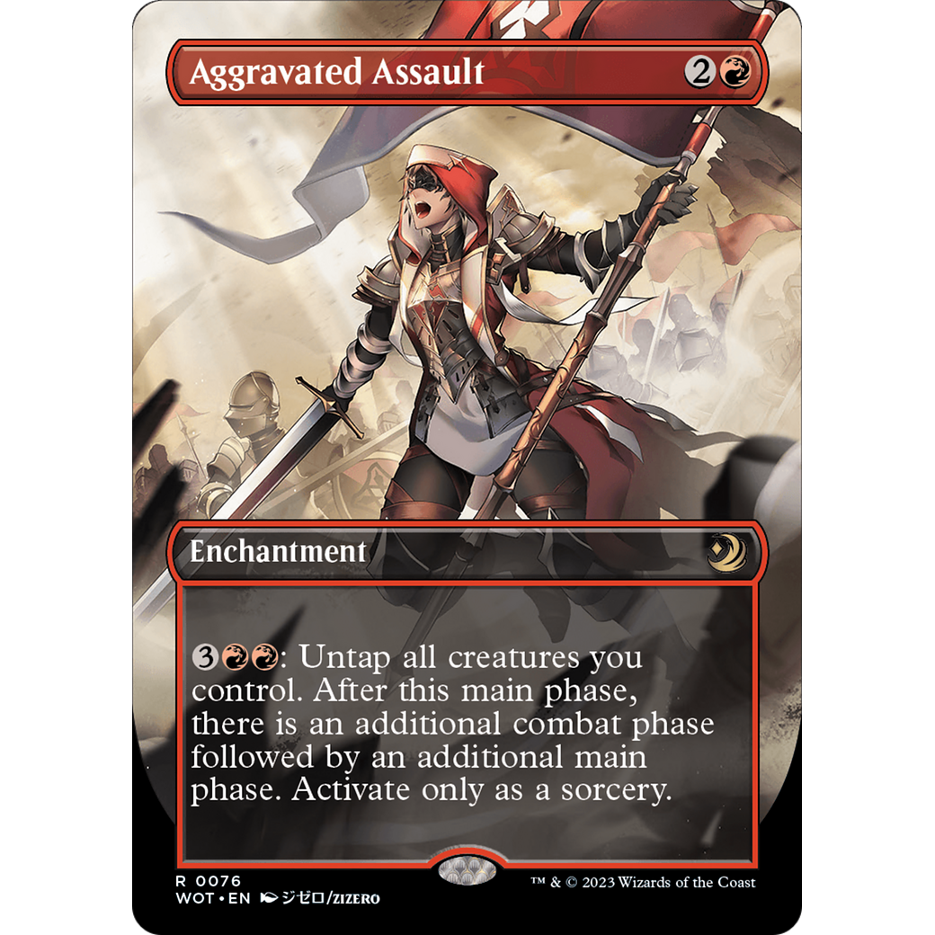 Aggravated Assault (WOT-076) - Wilds of Eldraine: Enchanting Tales (Borderless)