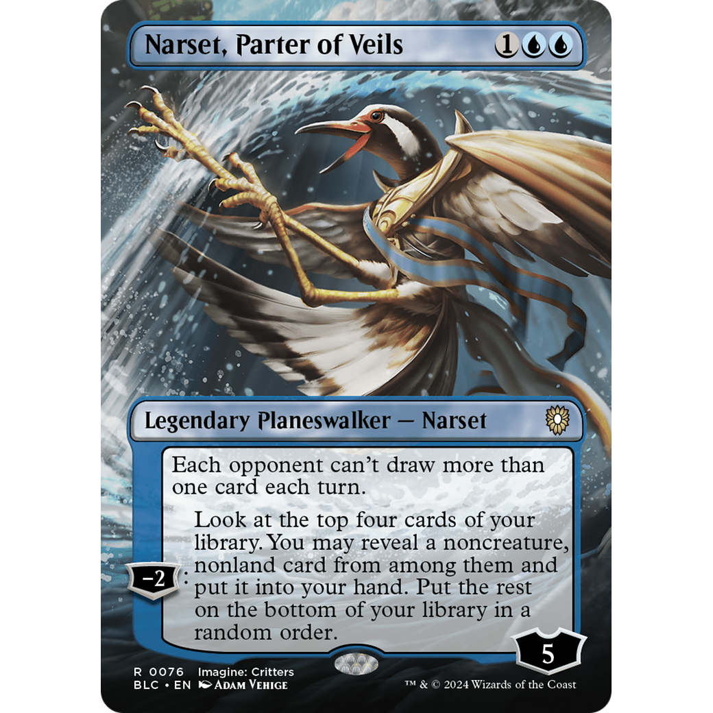Narset, Parter of Veils (BLC-076) - Bloomburrow Commander (Borderless) Foil