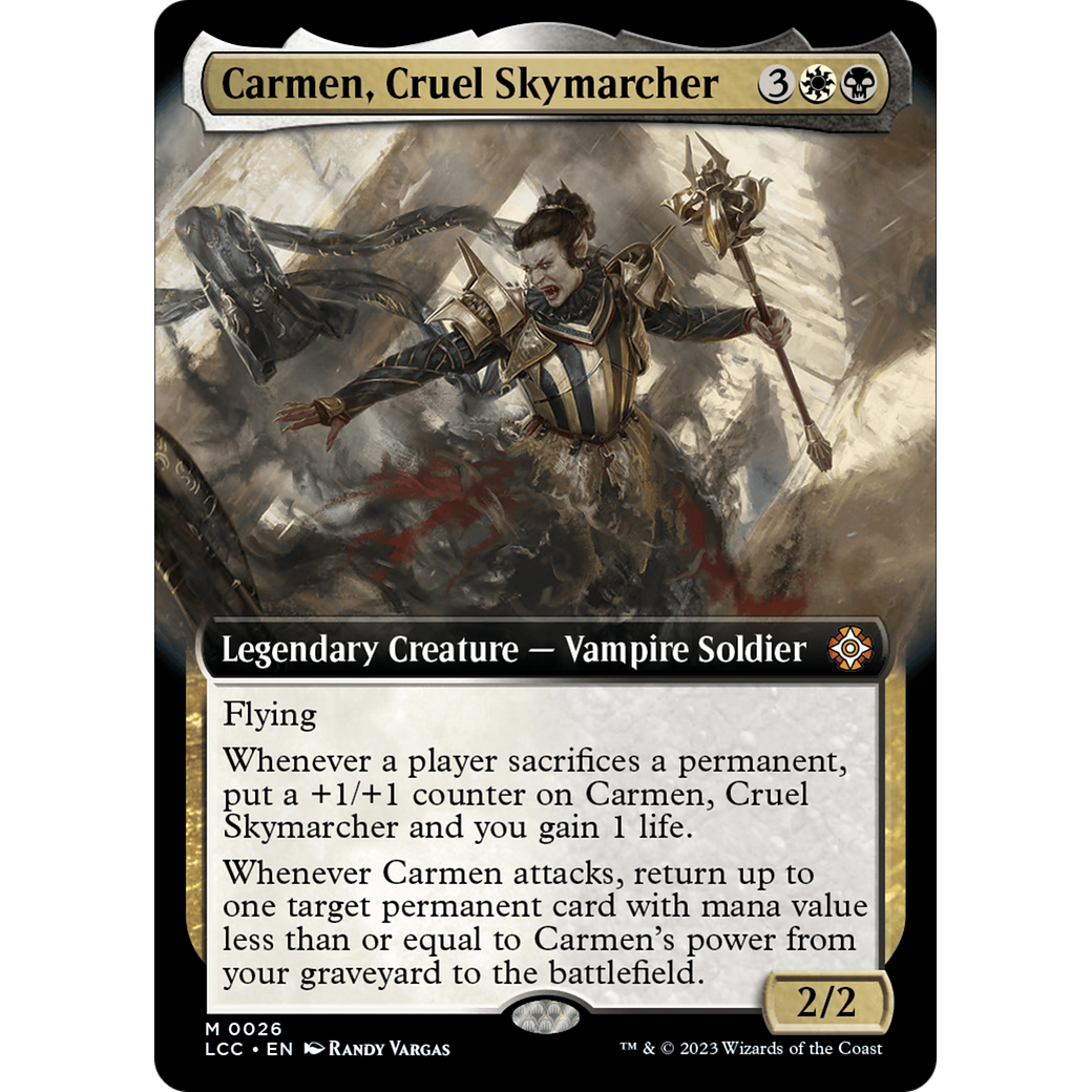 Carmen, Cruel Skymarcher (LCC-026) - The Lost Caverns of Ixalan Commander: (Extended Art) Foil