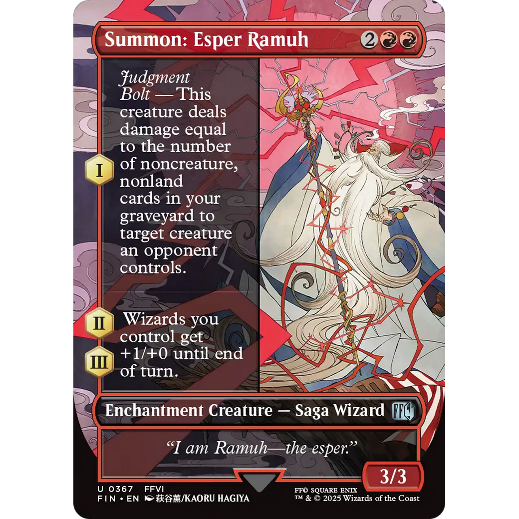 Summon: Esper Ramuh (FIN-367) - FINAL FANTASY: (enchantment) (Borderless) Foil