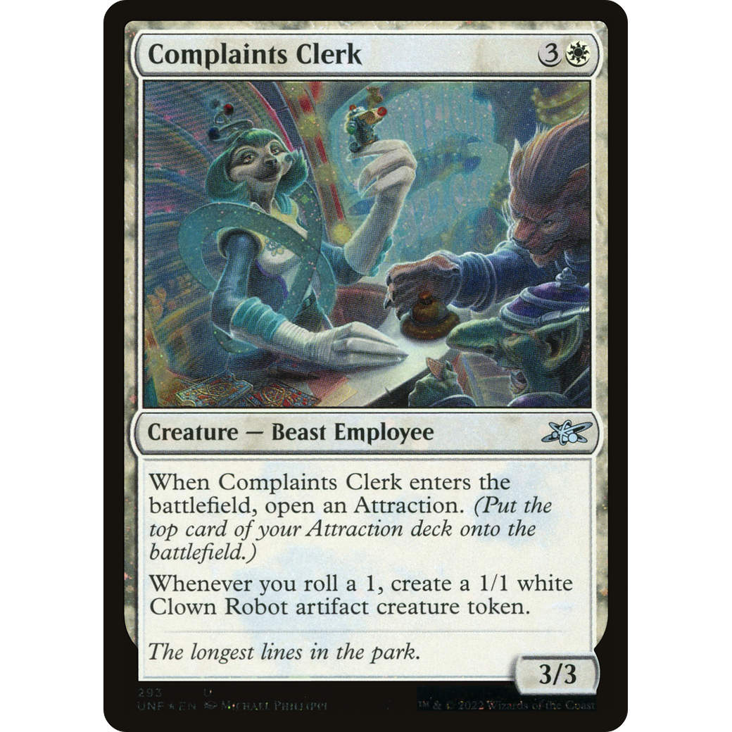 Complaints Clerk (Galaxy Foil) (UNF-293) - Unfinity Foil