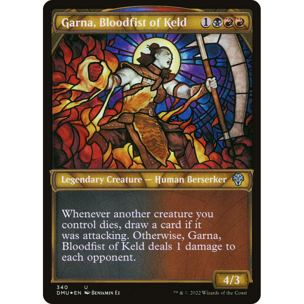 Garna, Bloodfist of Keld (Textured Foil) (DMU-340) - Dominaria United: (Showcase) Foil