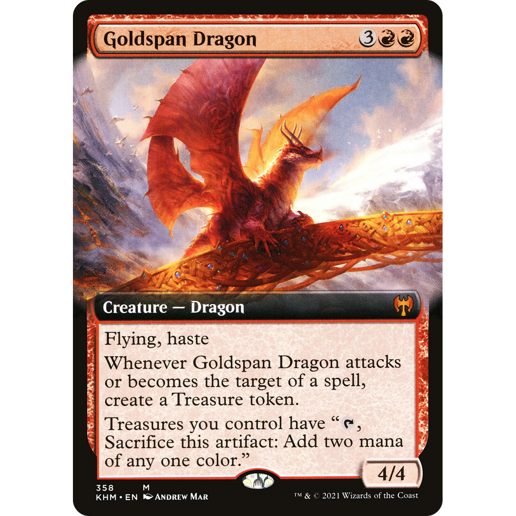 Goldspan Dragon (Extended Art) (KHM-358) - Kaldheim: (Extended Art) Foil