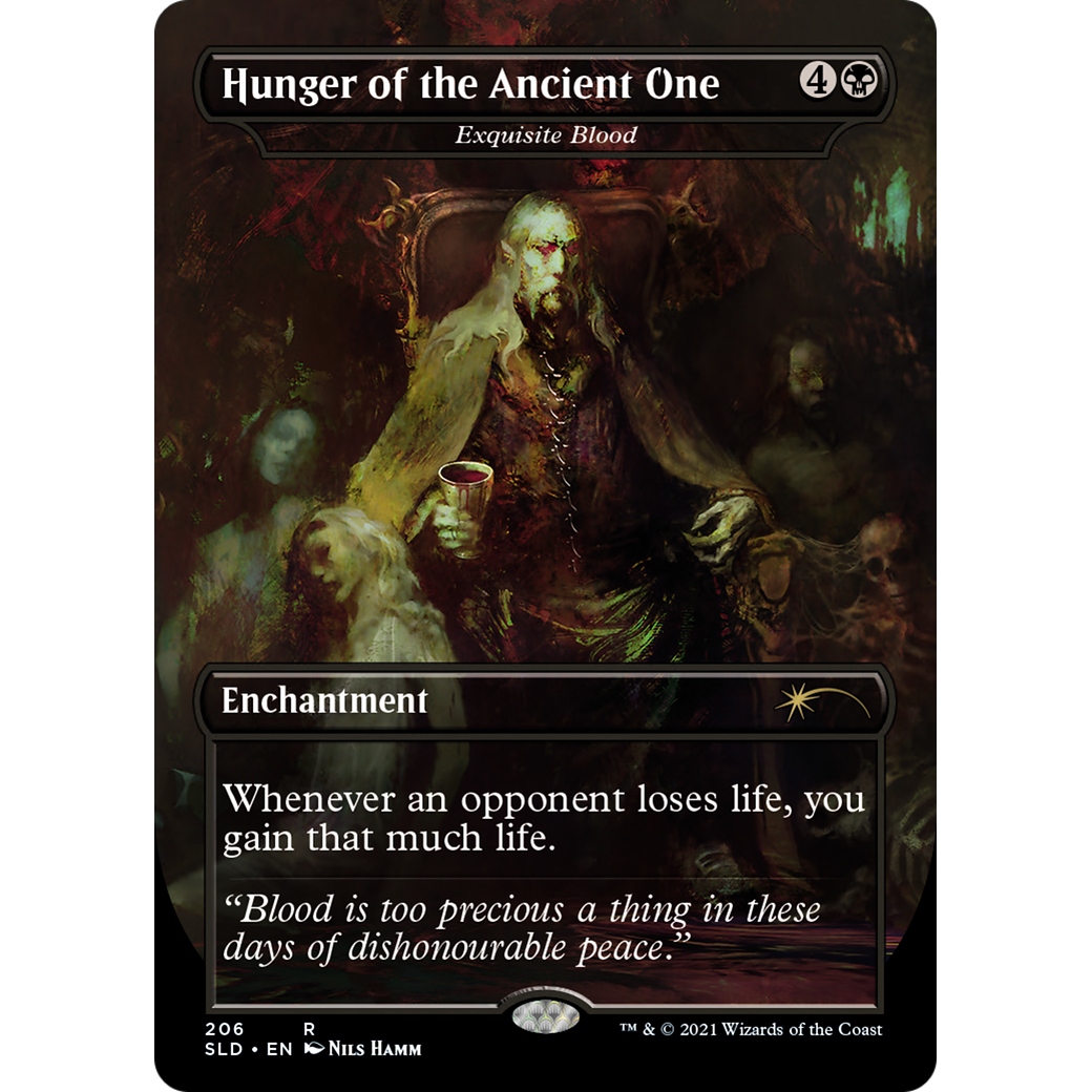 Hunger of the Ancient One - Exquisite Blood (SLD-206) - Secret Lair Drop / Hunger of the Ancient One (Borderless) Foil