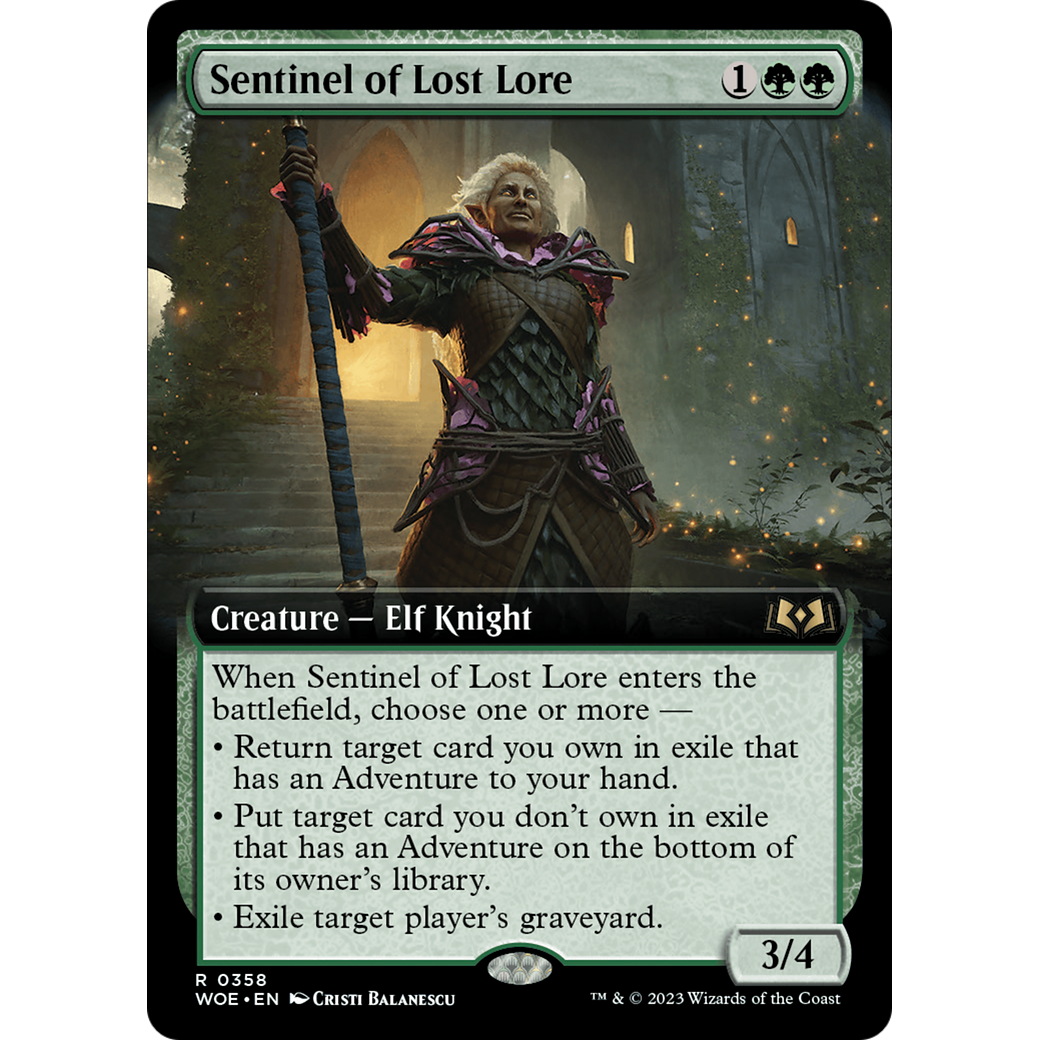 Sentinel of Lost Lore (WOE-358) - Wilds of Eldraine: (Extended Art)