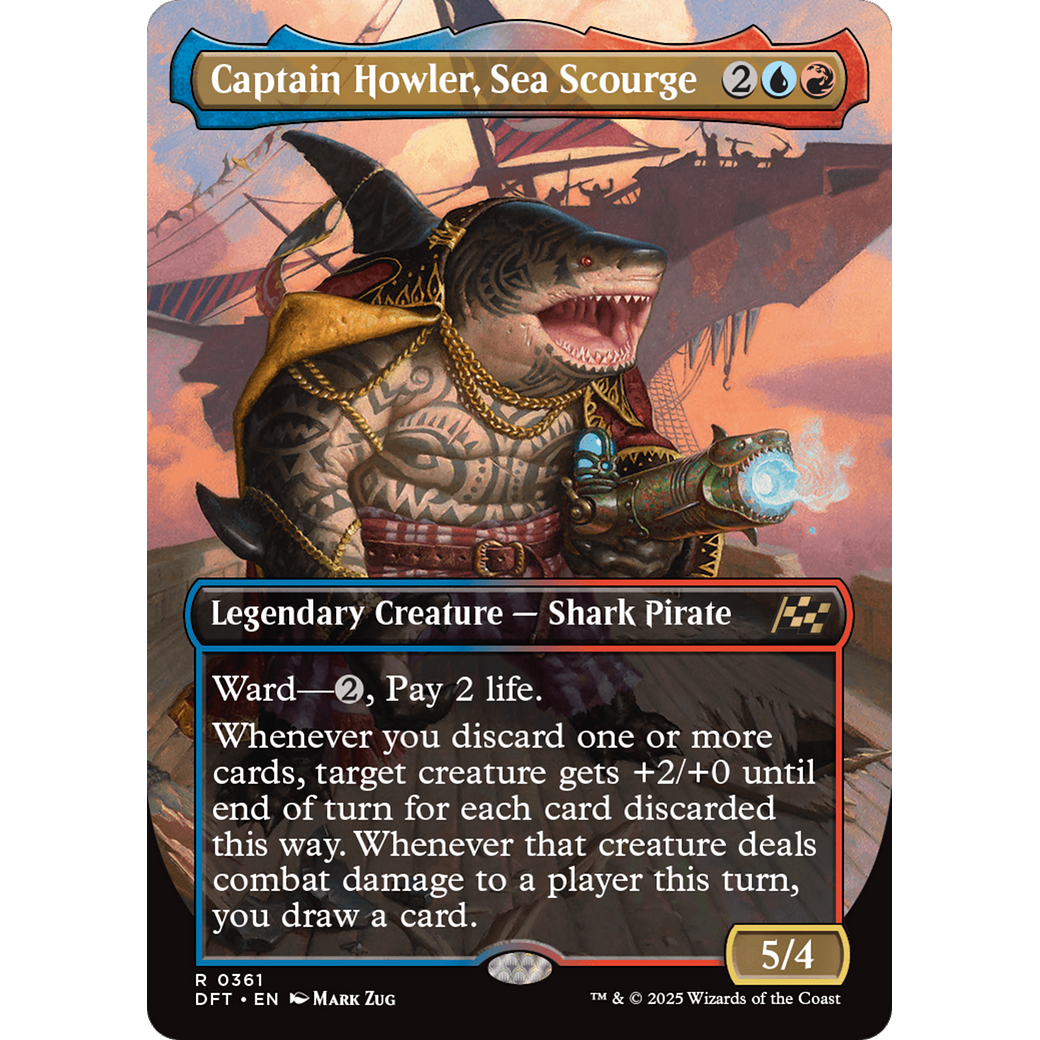 Captain Howler, Sea Scourge (DFT-361) - Aetherdrift (Borderless) Foil