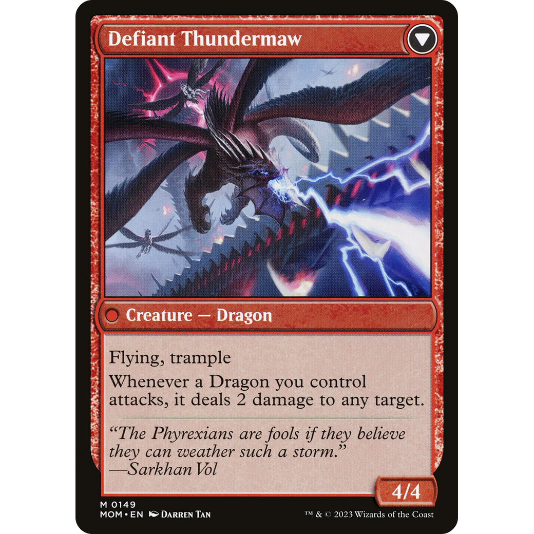 Invasion of Tarkir // Defiant Thundermaw (MOM-149) - March of the Machine Foil