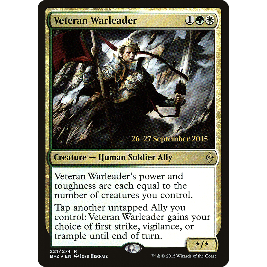 Veteran Warleader (PRE-221) - Battle for Zendikar Promos Foil