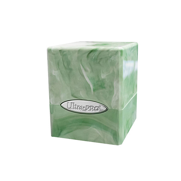 Lime Green/White Marble 100+ Satin Cube Deck Box