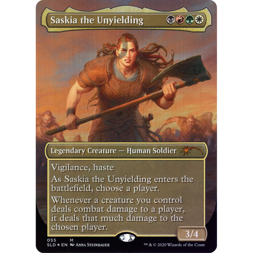 Saskia the Unyielding (SLD-055) - Secret Lair Drop (Borderless) Foil