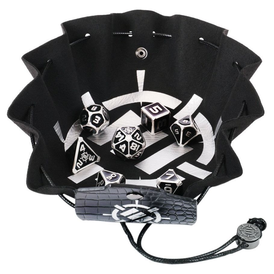 Enhance: 7-Set Metal Dice w/ Pouch - Black