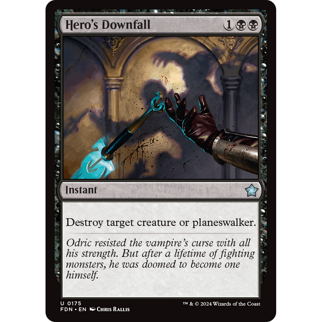 Hero's Downfall (FDN-175) - Foundations Foil