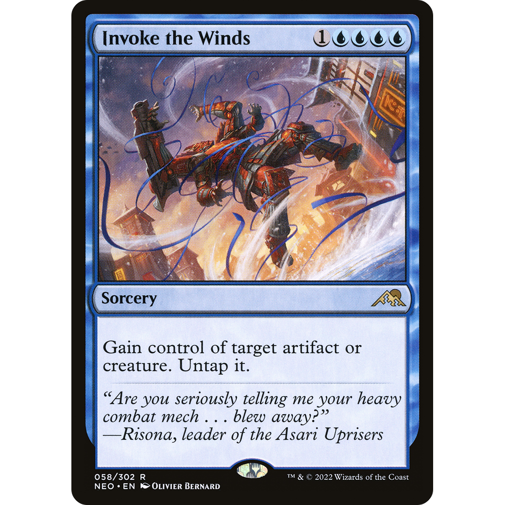 Invoke the Winds (NEO-058) - Kamigawa: Neon Dynasty Foil