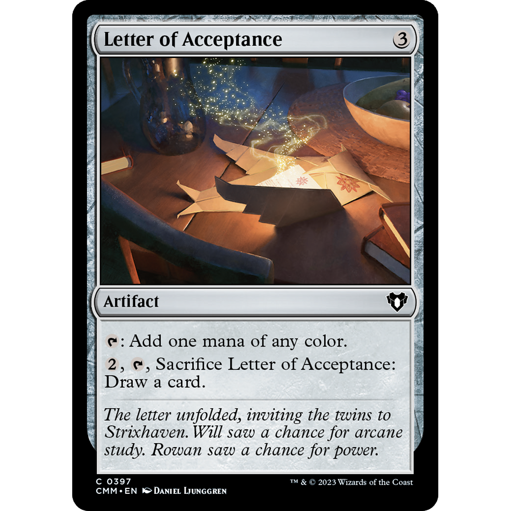 Letter of Acceptance (CMM-397) - Commander Masters Foil