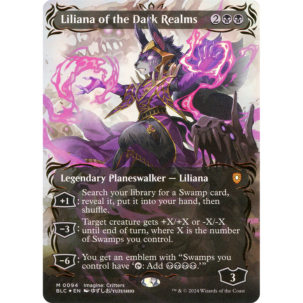 Liliana of the Dark Realms (BLC-094) - Bloomburrow Commander (Borderless) Foil
