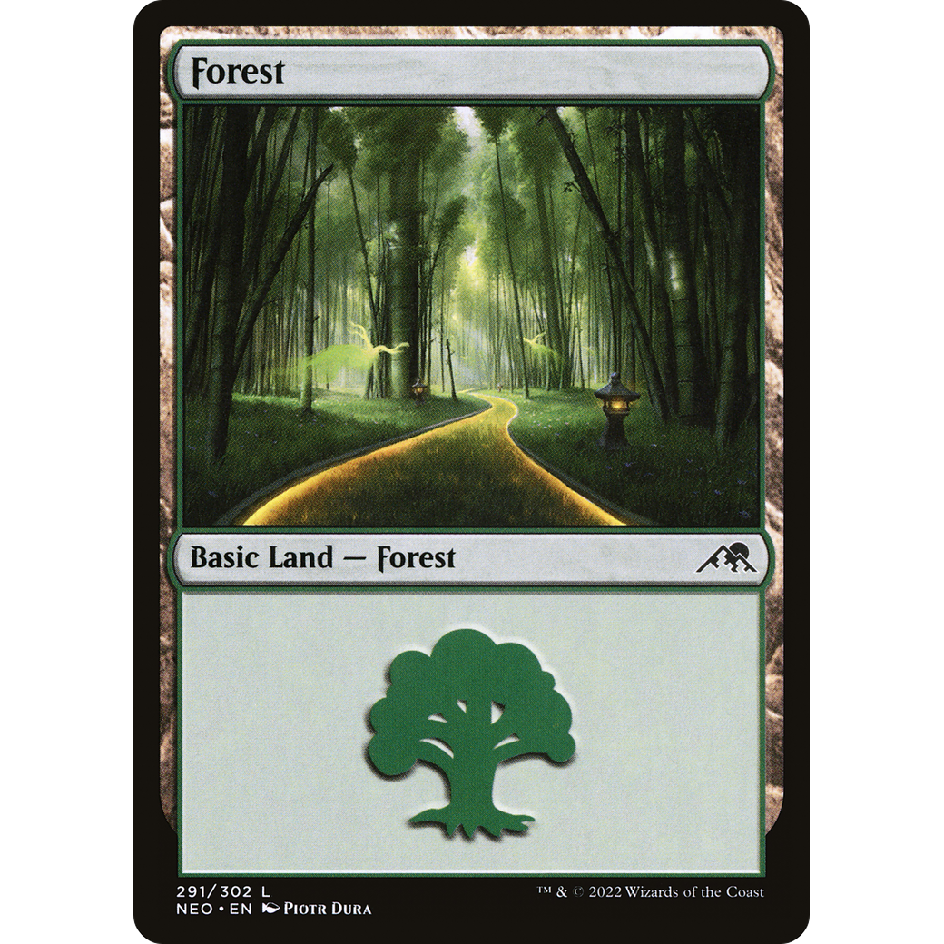 Forest (NEO-291) - Kamigawa: Neon Dynasty Foil