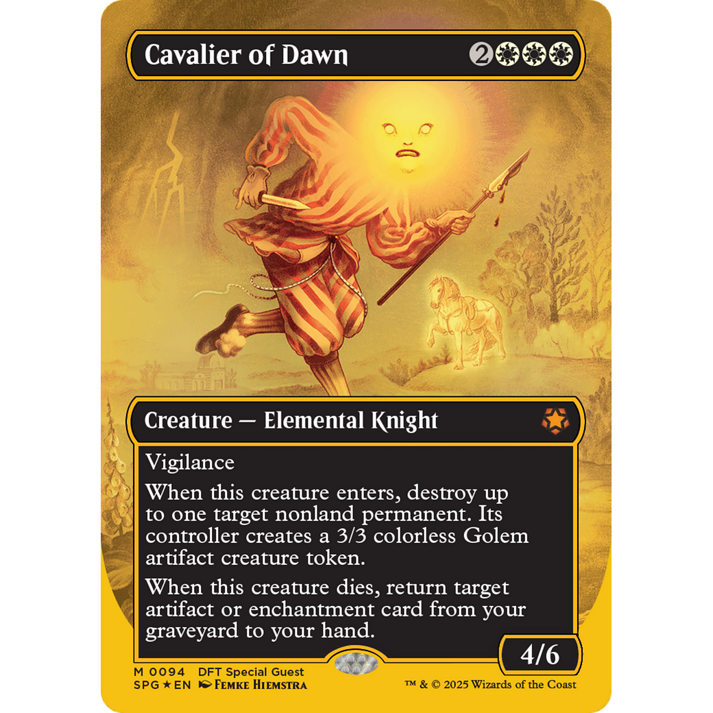 Cavalier of Dawn (Borderless) (First-Place Foil) (SPG-094) - Special Guests (Borderless) Foil