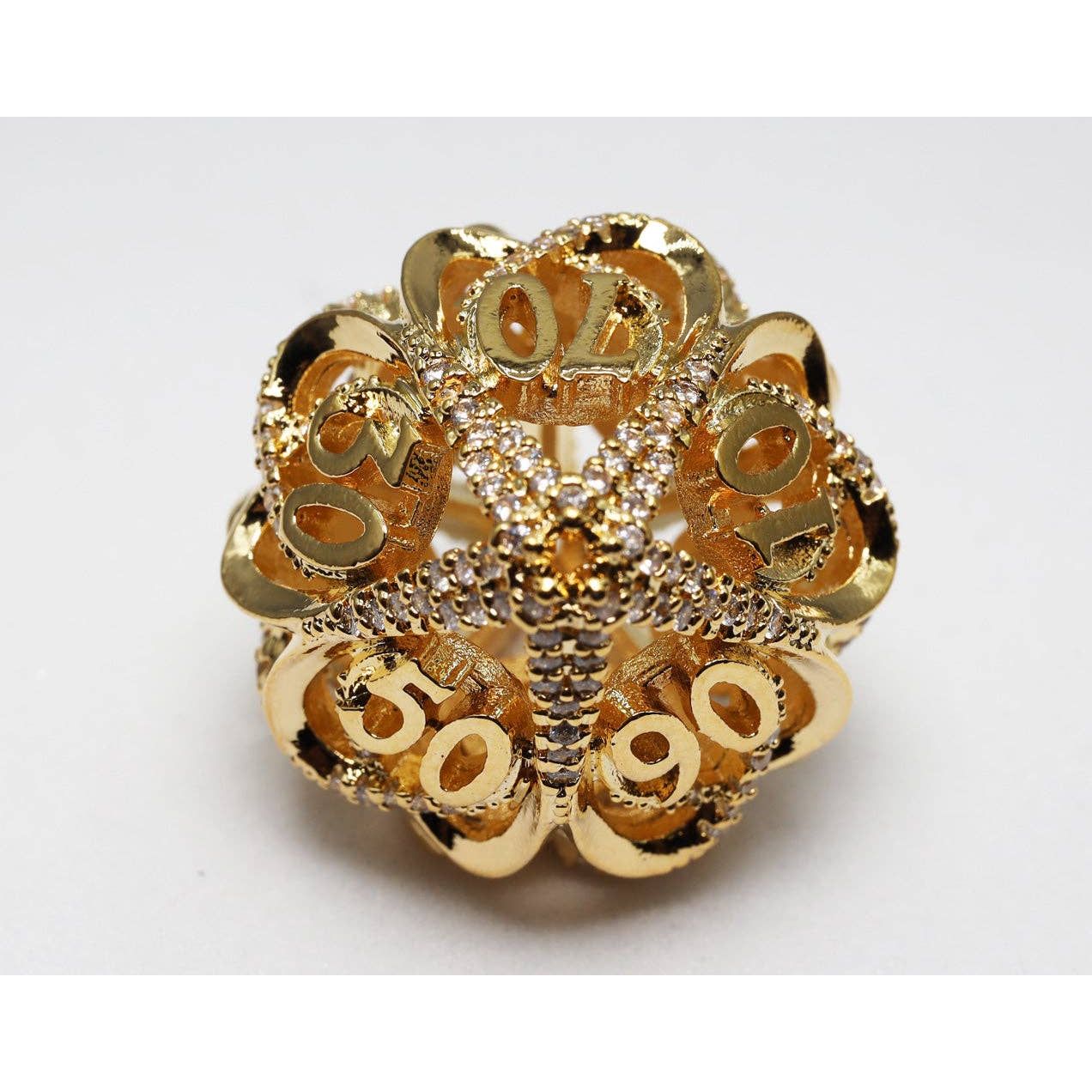 Hollow Hearts: Jeweled Gold - Metal RPG Dice Set
