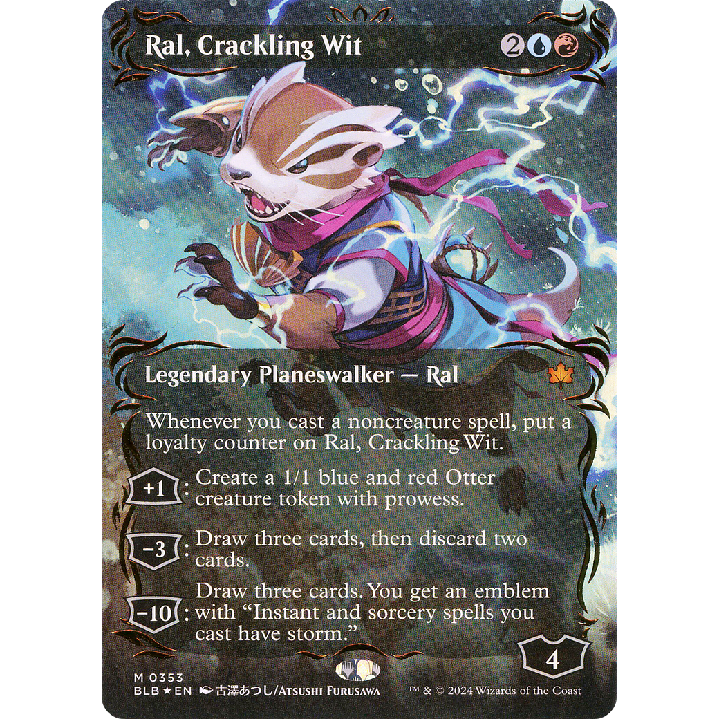 Ral, Crackling Wit (BLB-353) - Bloomburrow: (Showcase) (Borderless) Foil