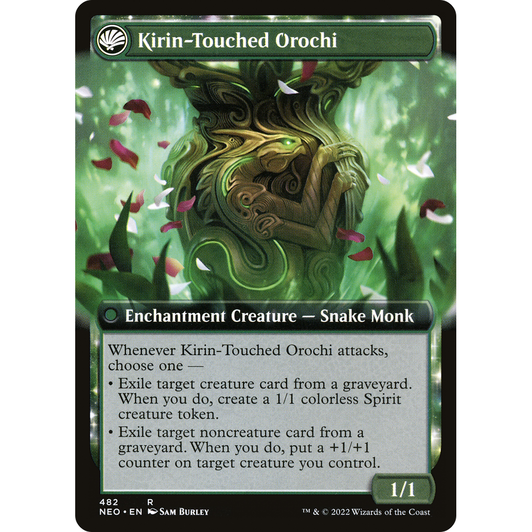 Teachings of the Kirin // Kirin-Touched Orochi (NEO-482) - Kamigawa: Neon Dynasty: (Extended Art, fandfc, enchantment) Foil