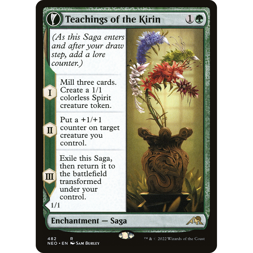 Teachings of the Kirin // Kirin-Touched Orochi (NEO-482) - Kamigawa: Neon Dynasty: (Extended Art, fandfc, enchantment) Foil
