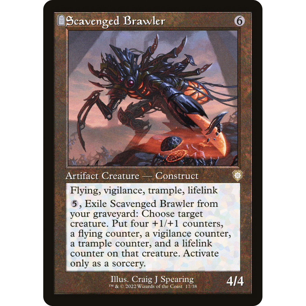 Scavenged Brawler (Retro Frame) (BRC-017) - The Brothers' War Commander: (tombstone)