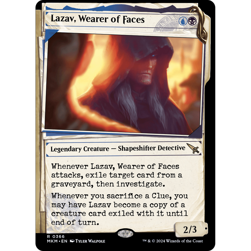 Lazav, Wearer of Faces (MKM-366) - Murders at Karlov Manor: (Showcase) Foil