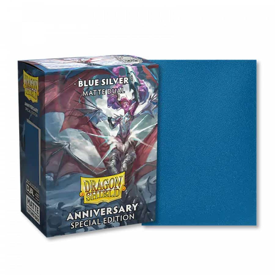 Dragon Shield: Anniversary Special Edition - Cobalt & Silver 100ct Dual Matte Sleeves