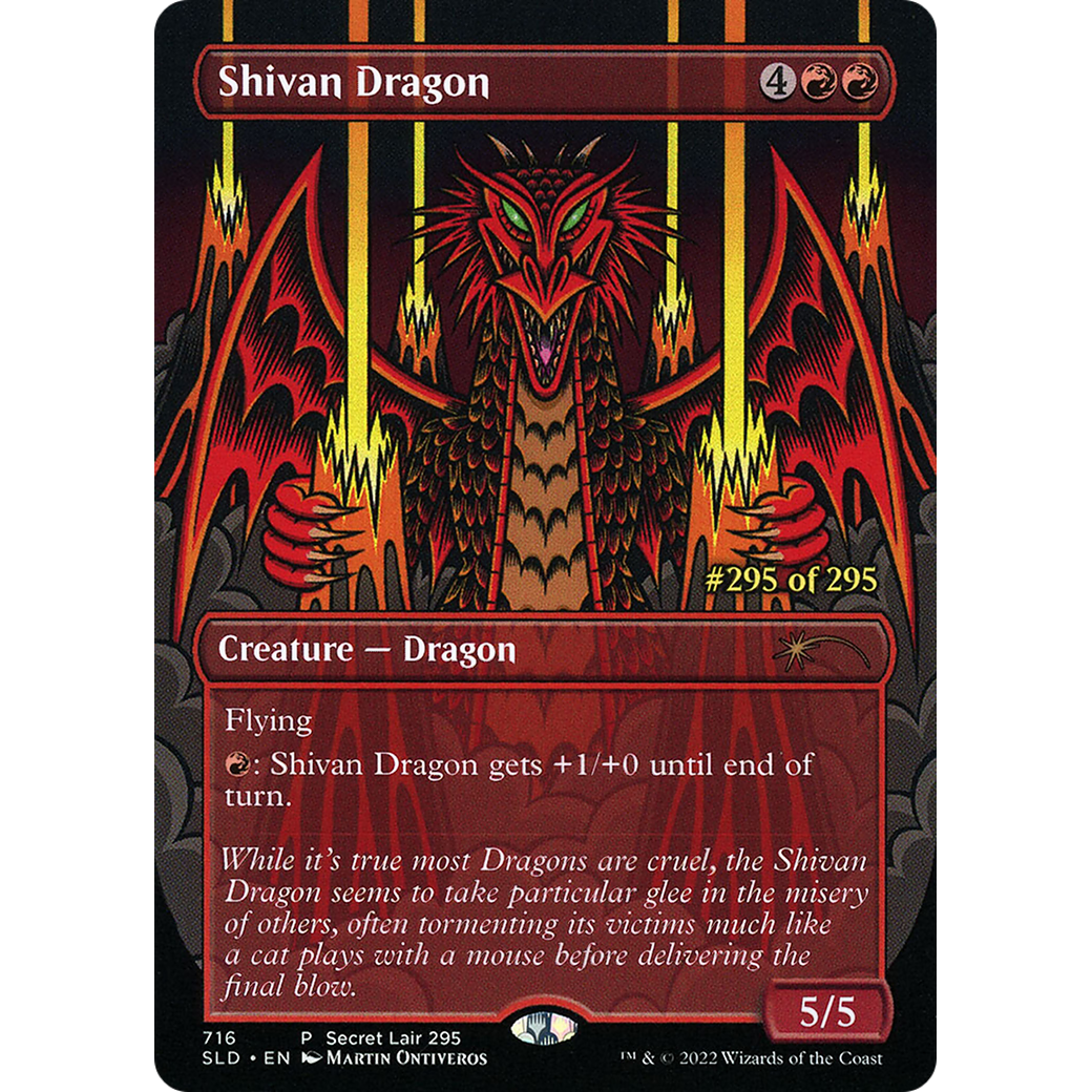Shivan Dragon (Serial Numbered) (SLD-716) - Secret Lair Drop (Borderless)