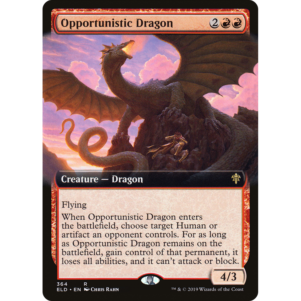 Opportunistic Dragon (Extended Art) (ELD-364) - Throne of Eldraine: (Extended Art) Foil